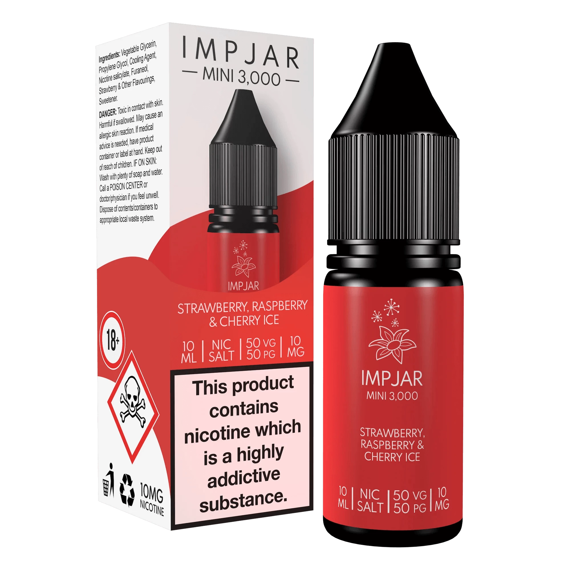 Strawberry Raspberry Cherry Ice Imp Jar Nic Salt