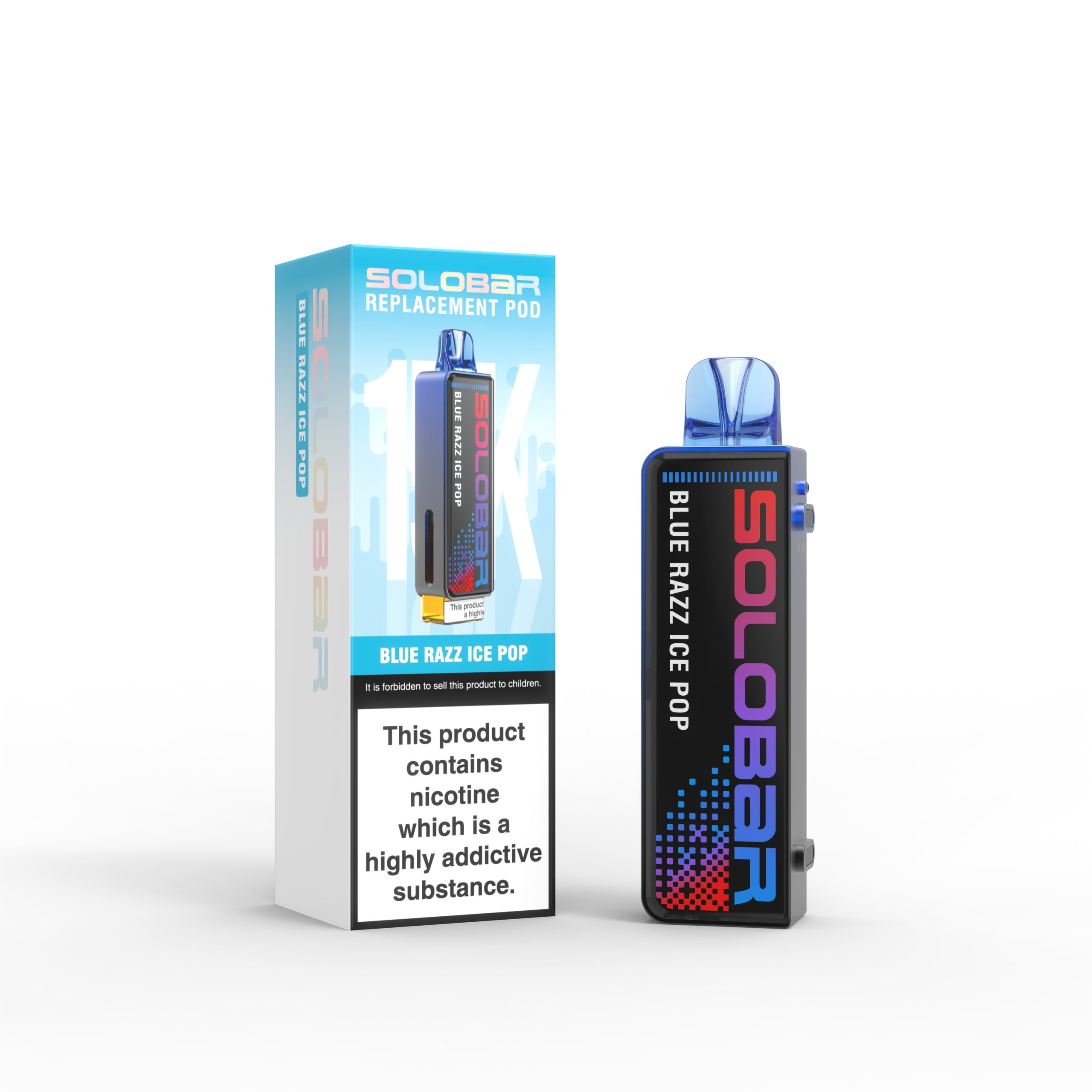 Blue Razz Ice Pop Solobar Boost 30K Prefilled Pod