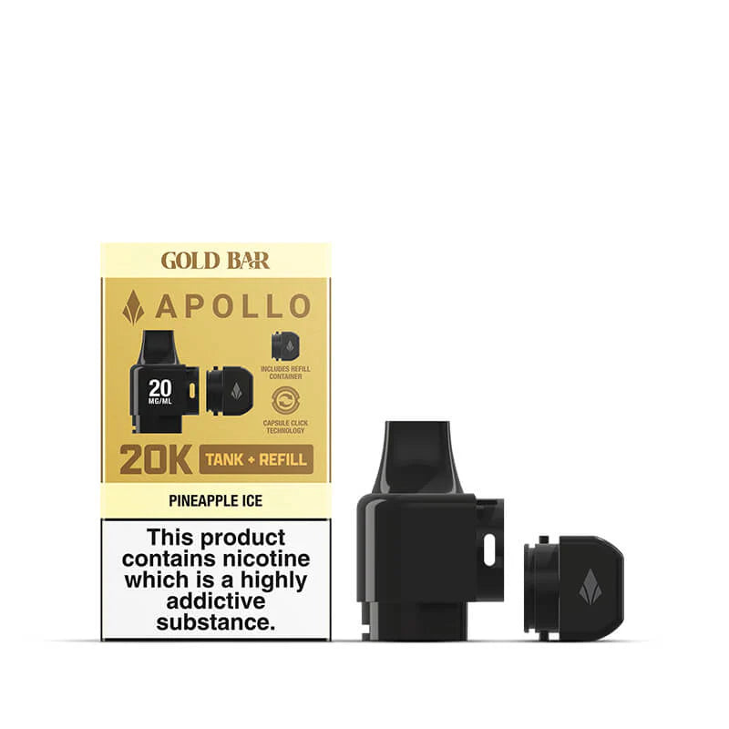 Pineapple Ice Gold Bar Apollo 20K Tank and Refill Pod