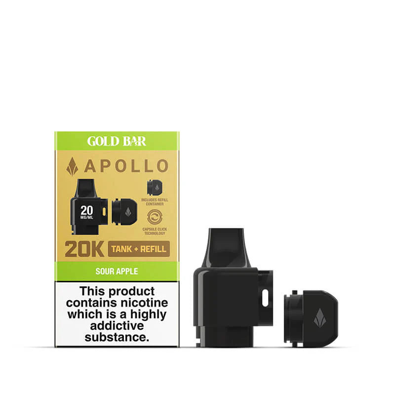 Sour Apple Gold Bar Apollo 20K Tank and Refill Pod