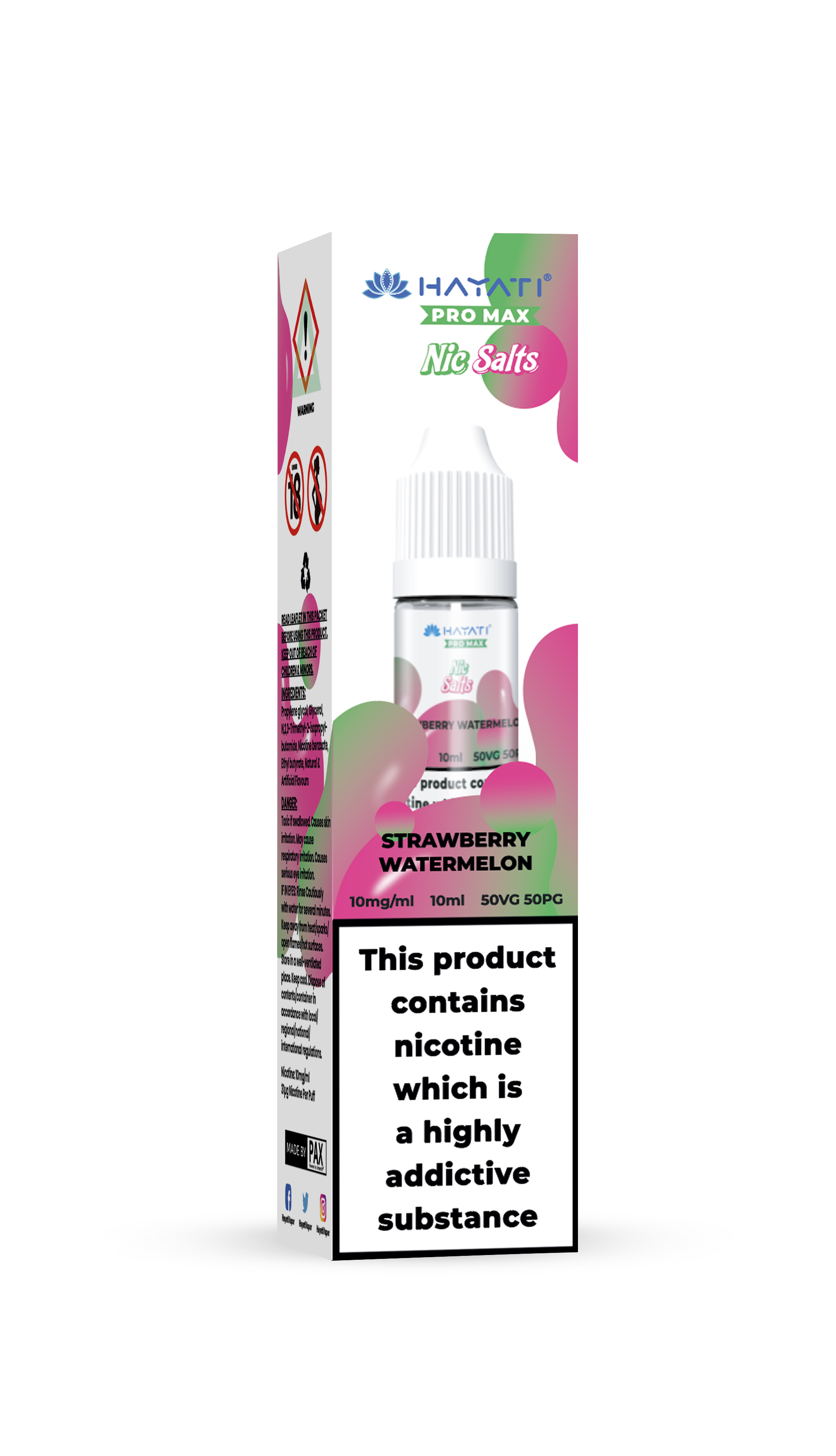 Strawberry Watermelon Bubblegum Hayati Pro Max Nic Salt