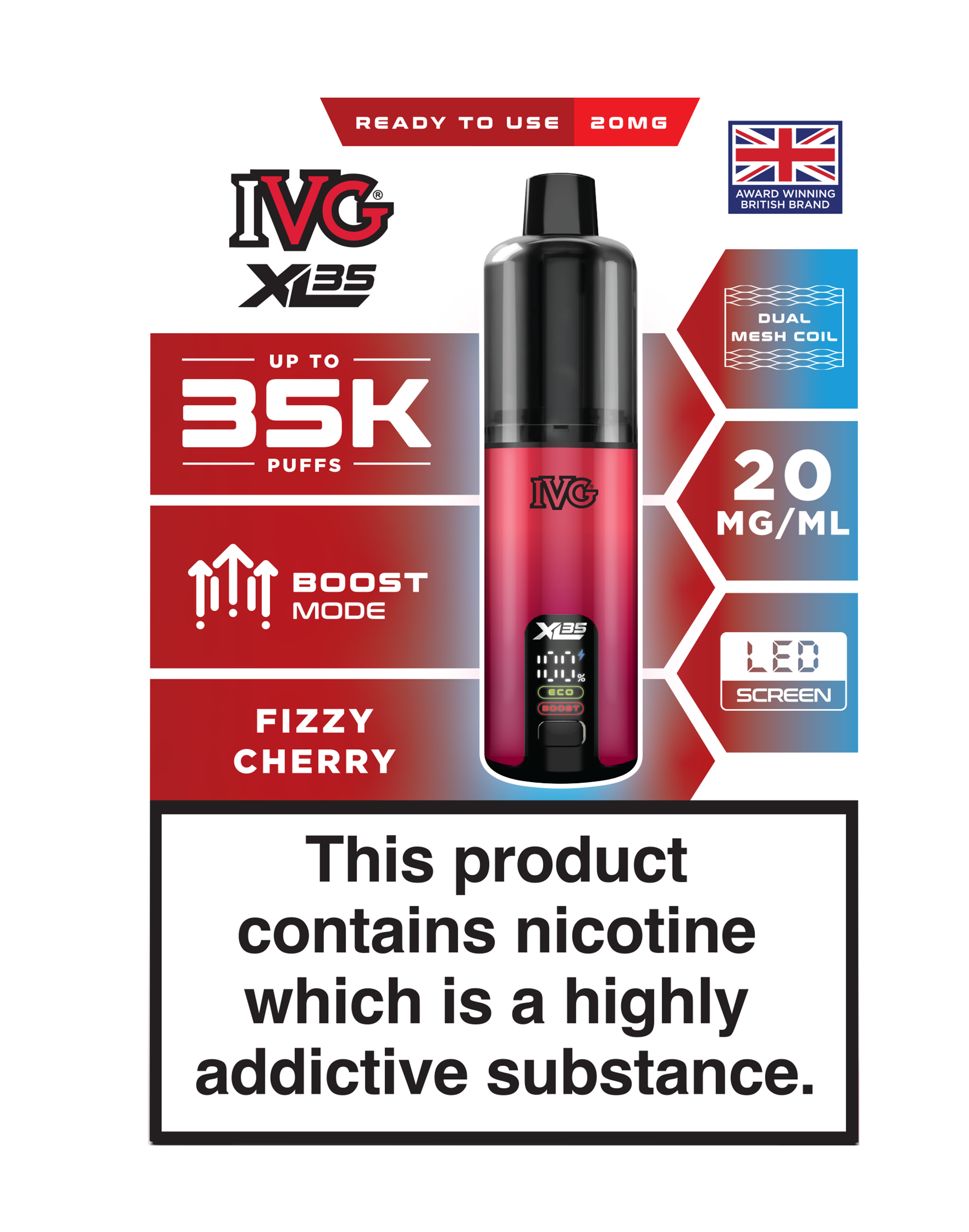 Fizzy Cherry IVG XL35 Prefilled Pod Kit