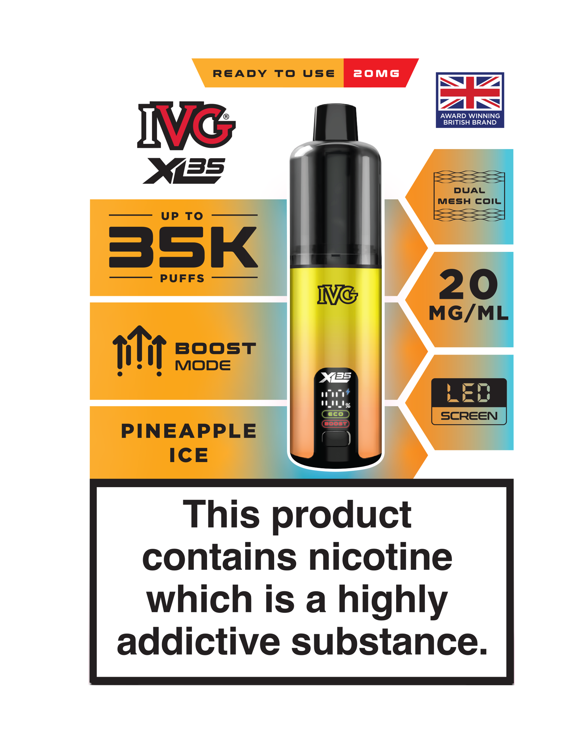 Pineapple Ice IVG XL35 Prefilled Pod Kit