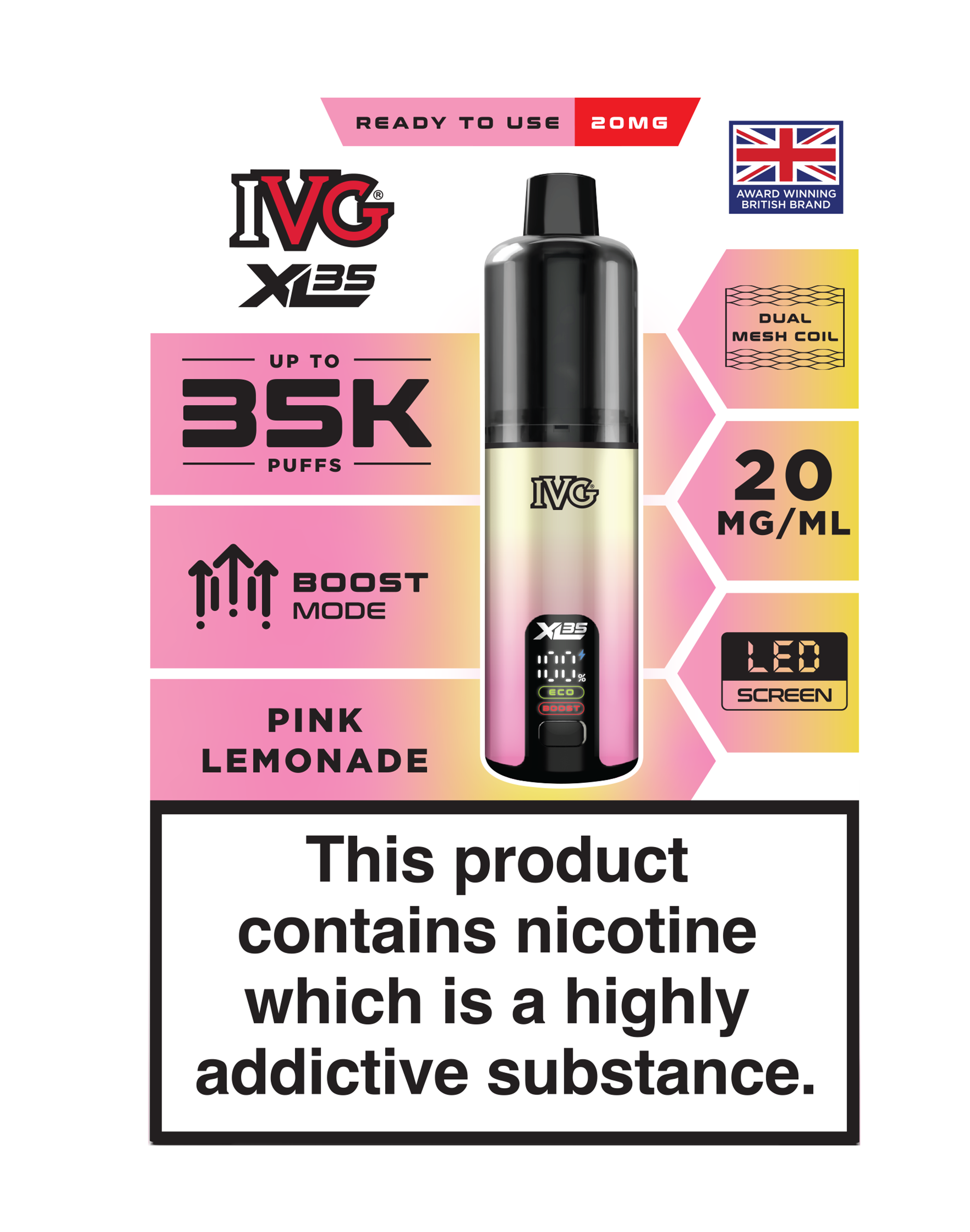 Pink Lemonade IVG XL35 Prefilled Pod Kit