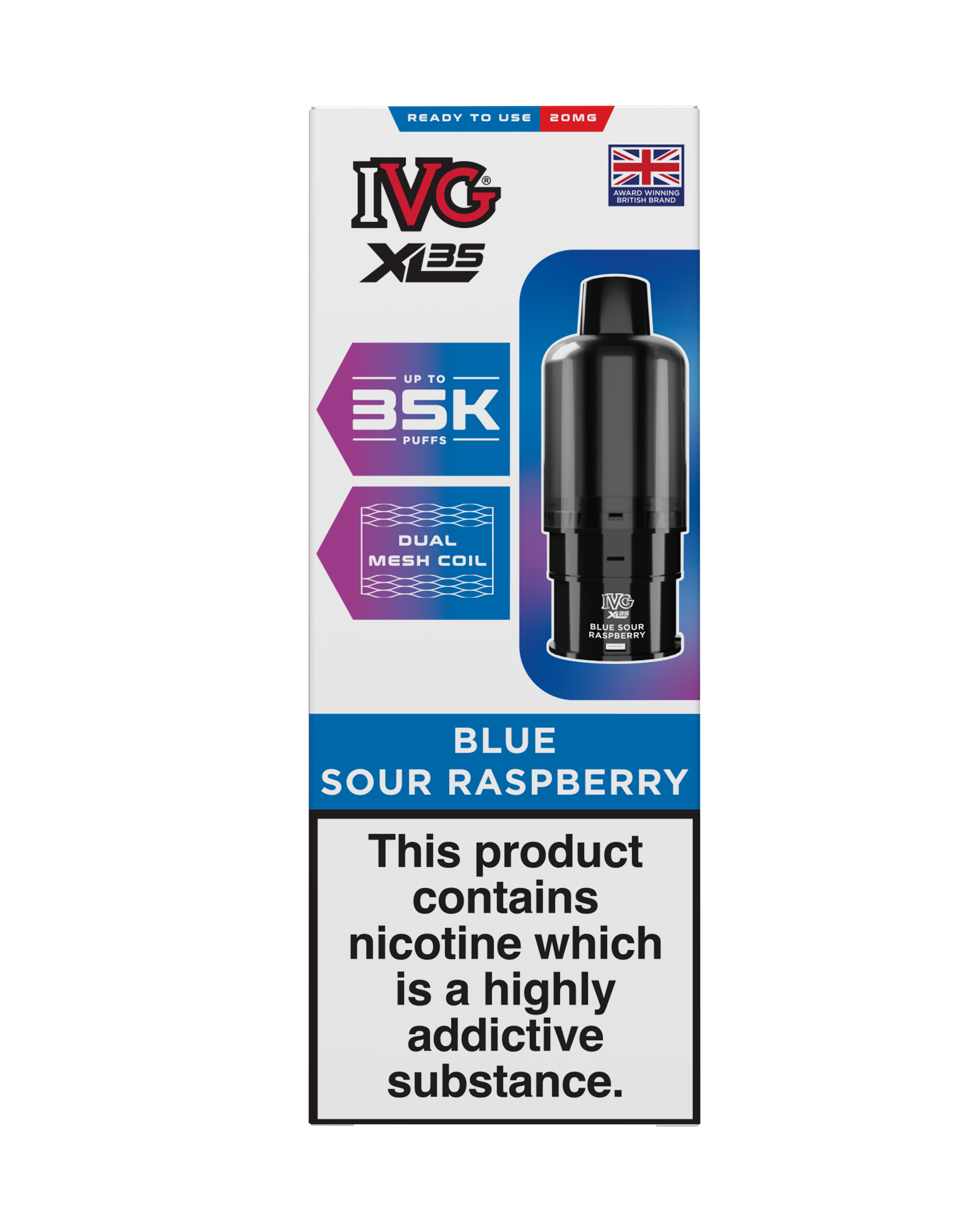 Blue Sour Raspberry IVG XL35 Prefilled Pod