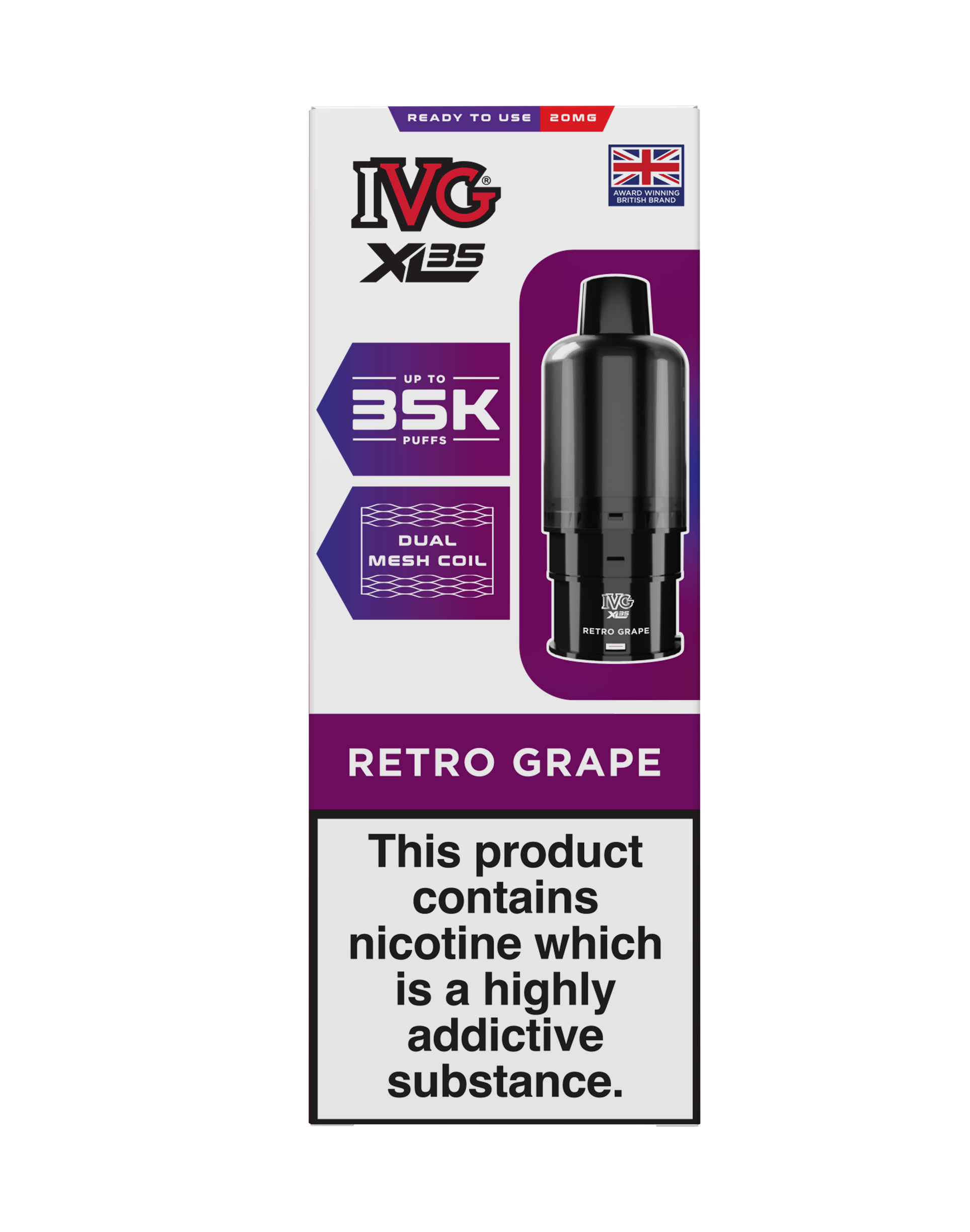 Retro Grape IVG XL35 Prefilled Pod