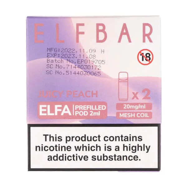Juicy Peach Elfa Pods by Elf Bar