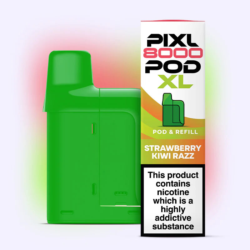 Straw Kiwi Razz Pixl 8000 Refill pod