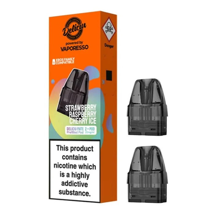 Strawberry Raspberry Cherry Ice Prfilled Pod By Vaporesso Deliciu Mate