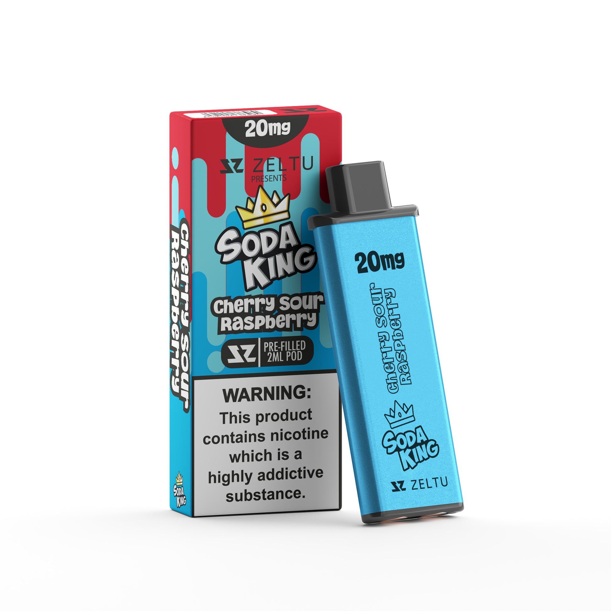 Soda King Cherry Sour Raspberry - Zeltu X3 Prefilled Pod