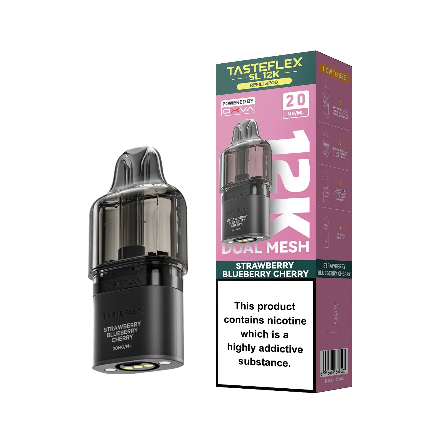 Strawberry Blueberry Cherry OXVA Tasteflex SL 12K Pod