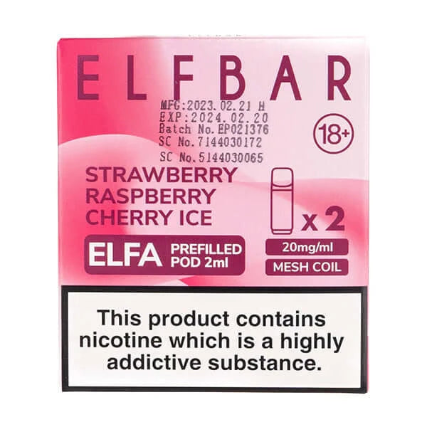 Strawberry Raspberry Cherry Elfa Pods by Elf Bar