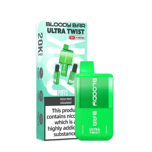 Fresh Mint Spearmint Bloody Bar Ultra Twist 20K Big Puff Kit