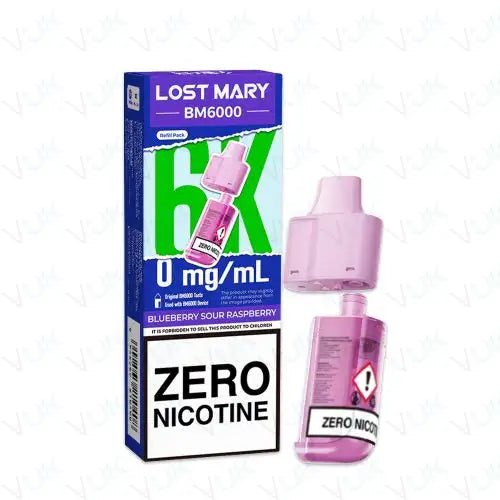 Blueberry Sour Raspberry Lost Mary BM6000 Zero Nicotine Prefilled Pod