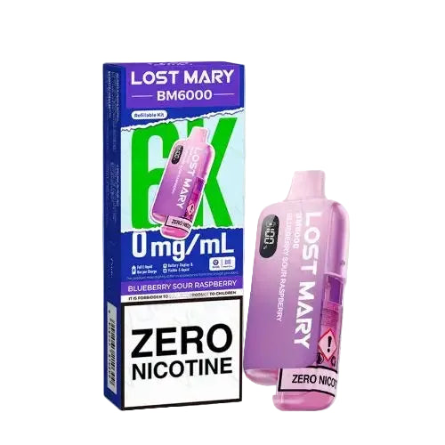 Blueberry Sour Raspberry Lost Mary BM6000 Zero Nicotine Prefilled Pod Kit