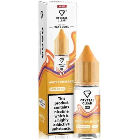 Crystal Clear White Razz Peach Nic Salt