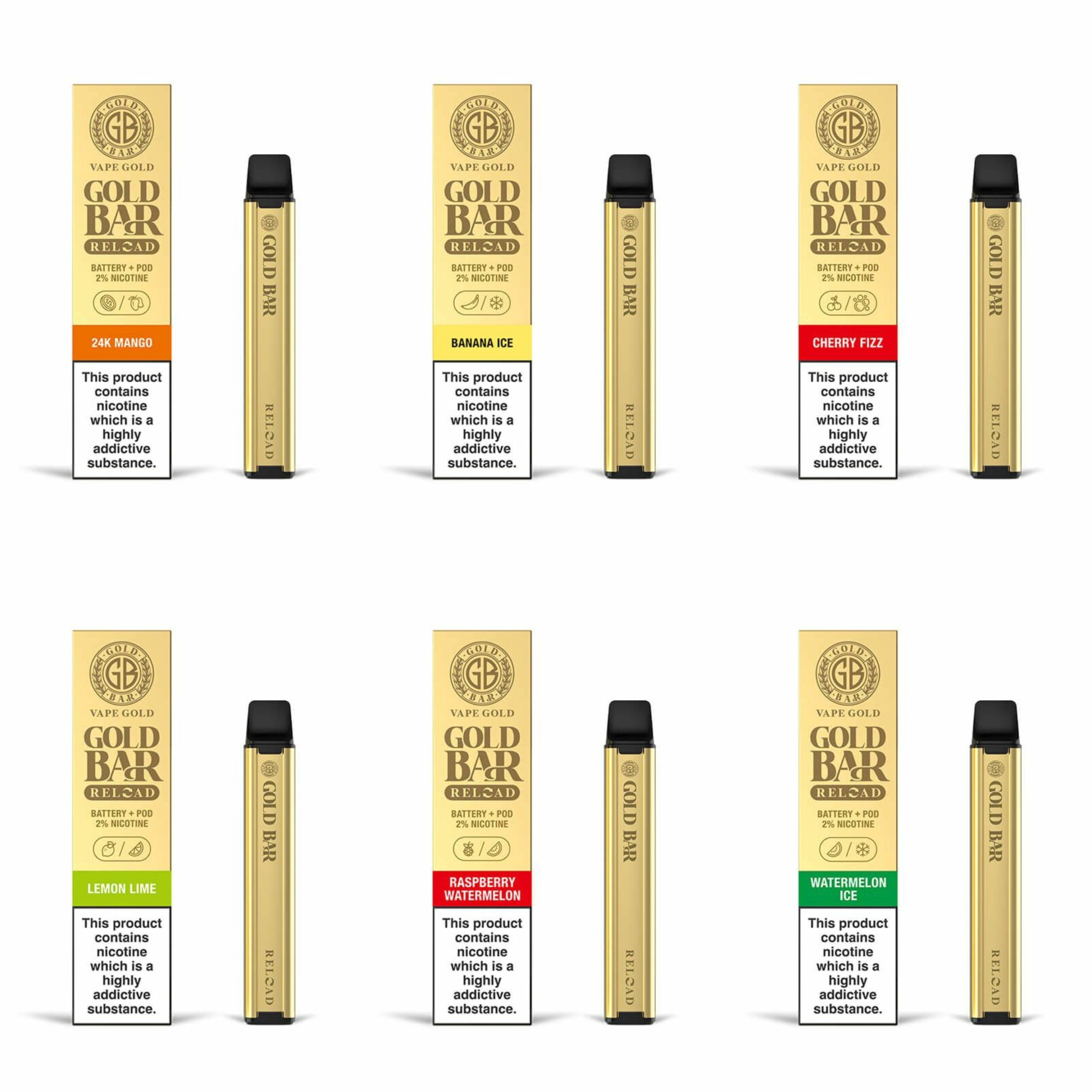 Gold Bar Vape Box of 10