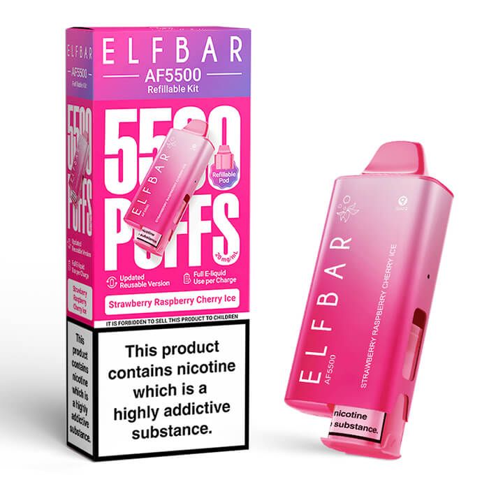 Strawberry Raspberry Cherry Ice Elf Bar AF5500 Prefilled Pod Kit